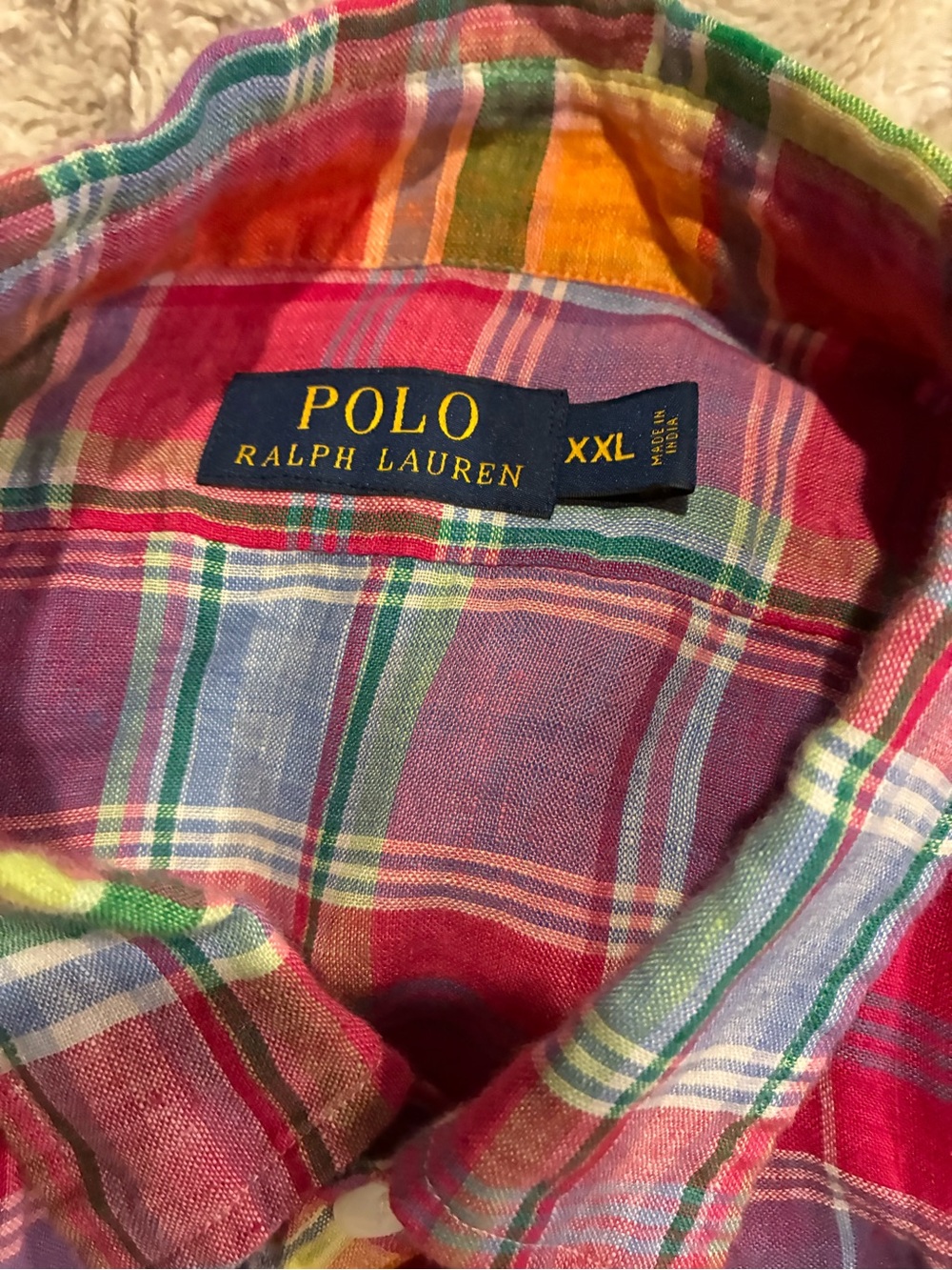 Polo by Ralph Lauren Men’s Multicolor Madras Plaid Button-Up Shirt XXL - Picture 2 of 4